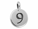 TierraCast Pewter Number Charm Antique Silver Plated - 9