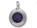 Purple Velvet - TierraCast Bright Rhodium Plated Pewter Stepped Bezel Charm with Swarovski Stone