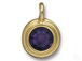 Purple Velvet - TierraCast Bright Gold Plated Pewter Stepped Bezel Charm with Swarovski Stone
