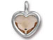 TierraCast Bright Rhodium Plated Pewter Heart  Bezel Charm with Swarovski Stone - Light Silk