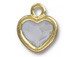 TierraCast Bright Gold Plated Pewter Heart  Bezel Charm with Swarovski Stone - Crystal