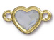 TierraCast Bright Gold Plated Pewter Heart  Bezel Link with Swarovski Stone - Crystal