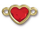 TierraCast Bright Gold Plated Pewter Heart  Bezel Link with Swarovski Stone - Light Siam