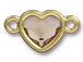 TierraCast Bright Gold Plated Pewter Heart  Bezel Link with Swarovski Stone - Light Silk