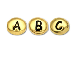  Pewter Alphabet Bead Antique Gold Plated -  Starter Set of 100 Beads