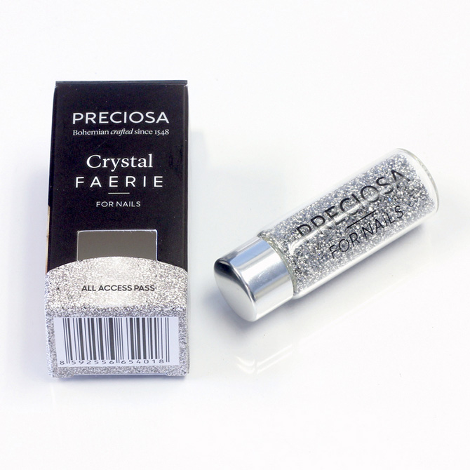 All Access Pass (Silver - Crystal Labrador)  - Preciosa Crystal Faerie Nail Art, 5g pack