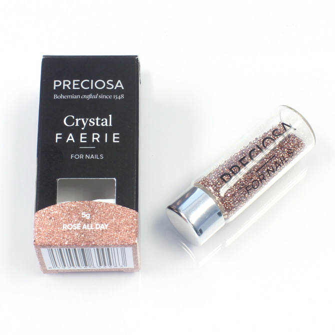 Rose All Day (Crystal Capri Gold) - Preciosa Crystal Faerie Nail Art, 5g pack