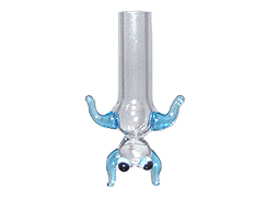 Alien Shape Glass Vial (Sold in mutliples of 10)   (Silvertone cap & plaster stopper included)