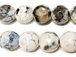 10mm Nirvana Agate Cream Ivory Khaki White Grey Faceted Round Gemstone Beads Strand