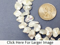 Cornflake White Freshwater Pearls