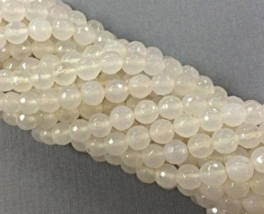 8mm Moon Agate faceted Round Gemstone Beads Strand