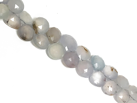 Light Blue Chalcedony Faceted Beads