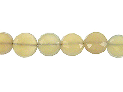 Faceted Flat Chalcedony Rounds