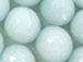 12mm Faceted Round Milky Aquamarine Blue Jade Gemstone