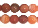 6mm Faceted Round Sedona Orange Agate Bead Strand