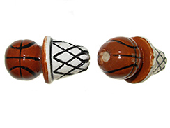 Ceramic Large Basketball and Net Bead