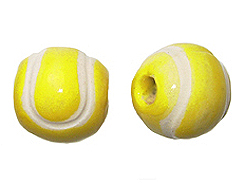 Ceramic Medium Tennis Ball Bead