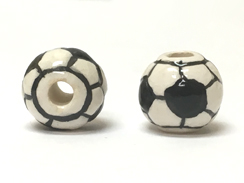 Ceramic Larger (new style) Soccer Ball Bead