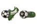 Ceramic Green Cleat And Soccer Ball Bead