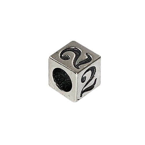 7mm Sterling Silver Number Bead or Block 2