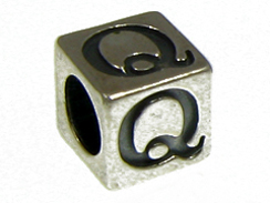 Sterling silver alphabet perles-de 7mm