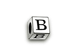 4.5mm Sterling Silver Letter Bead B