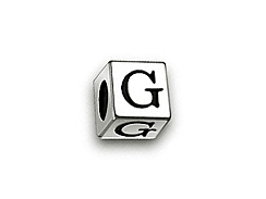 4.5mm Sterling Silver Letter Bead G