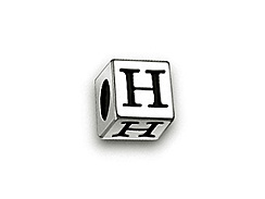 4.5mm Sterling Silver Letter Bead H