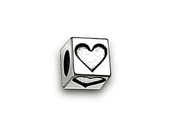 Heart - 4.5mm Sterling Silver Letter Bead