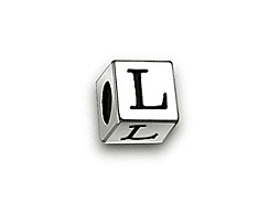 4.5mm Sterling Silver Letter Bead L