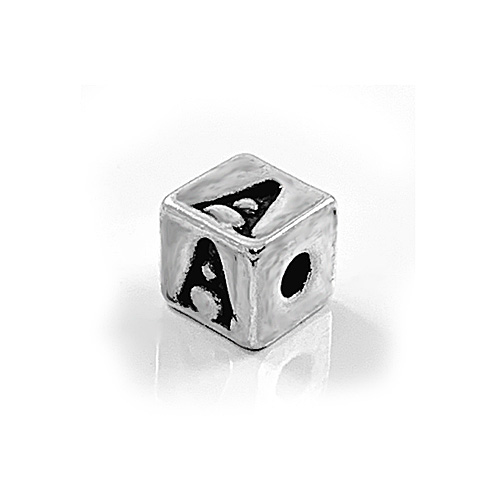 4.3mm Sterling Silver Letter Bead A