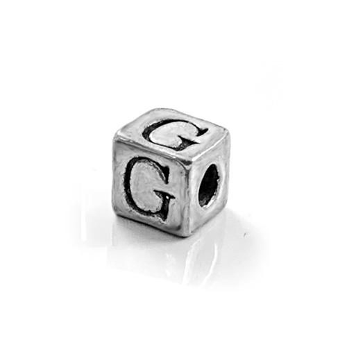 4.3mm Sterling Silver Letter Bead G