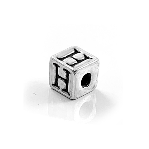 4.3mm Sterling Silver Letter Bead H