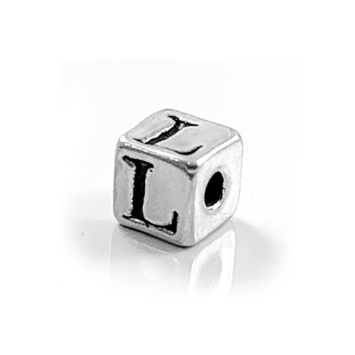 4.3mm Sterling Silver Letter Bead L