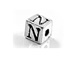 4.3mm Sterling Silver Letter Bead N
