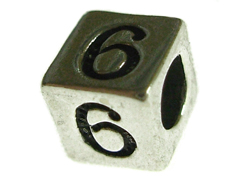 4.8mm Sterling Silver Number 6