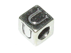 4.8mm Sterling Silver Letter Bead U