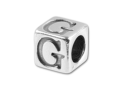 5.5mm Sterling Silver Alphabet Bead - G (Bulk Pack of 50)