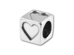 5.5mm Sterling Silver Symbol Bead - Heart