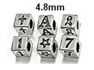 Alphabet Beads Sterling Silver - MINI Block Letters