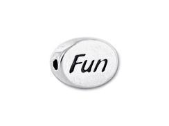 2 count  FUN Sterling Silver Oval Message Bead <b><FONT COLOR="FF0000">CLEARANCE SALE</FONT>