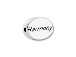 2 count  HARMONY Sterling Silver Oval Message Bead <b><FONT COLOR="FF0000">CLEARANCE SALE</FONT>