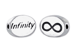 2 count  INFINITY2 Sterling Silver Oval Message Bead <b><FONT COLOR="FF0000">CLEARANCE SALE</FONT>