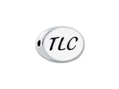 2 count  TLC Sterling Silver Oval Message Bead <b><FONT COLOR="FF0000">CLEARANCE SALE</FONT>