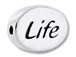 2 count  LIFE Sterling Silver Oval Message Bead CLEARANCE SALE