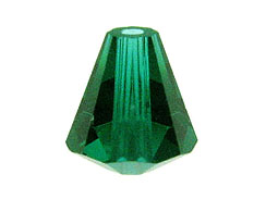 Emerald - 6.6x6mm Swarovski Faceted Cone Beads