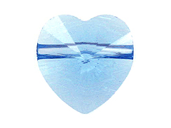 12 Aquamarine - 8mm Swarovski Faceted Heart Beads
