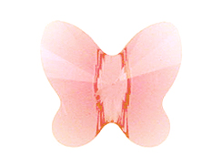 12 Light Rose - 8mm Swarovski Faceted Butterfly Beads