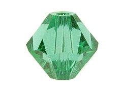 36 Light Emerald - 6mm Swarovski Faceted Bicone Beads