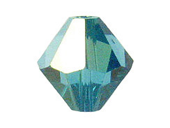 144  Indicolite AB - 4mm  <font size= +0.1>PRECIOSA</font> Faceted Bicone Beads